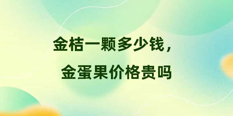 金桔一颗多少钱，金蛋果价格贵吗